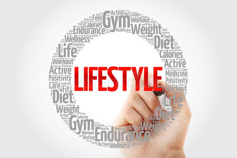 LIFESTYLE Word Cloud Collage Stock Image - Image of diet, leisure ...