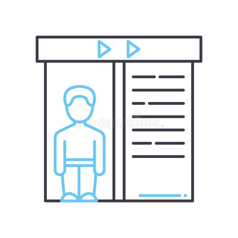 Lift line icon, outline symbol, vector illustration, concept sign royalty free illustration