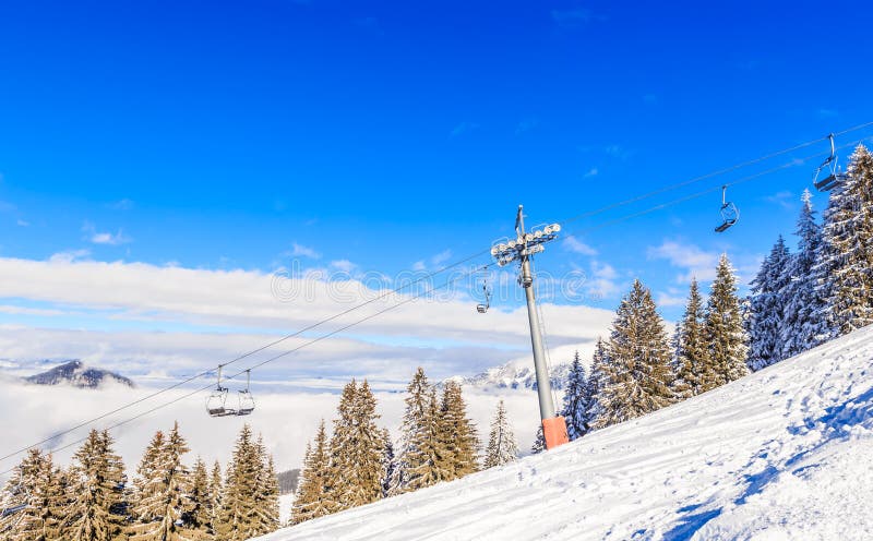 The lift in the ski resort of Soll, Tyrol