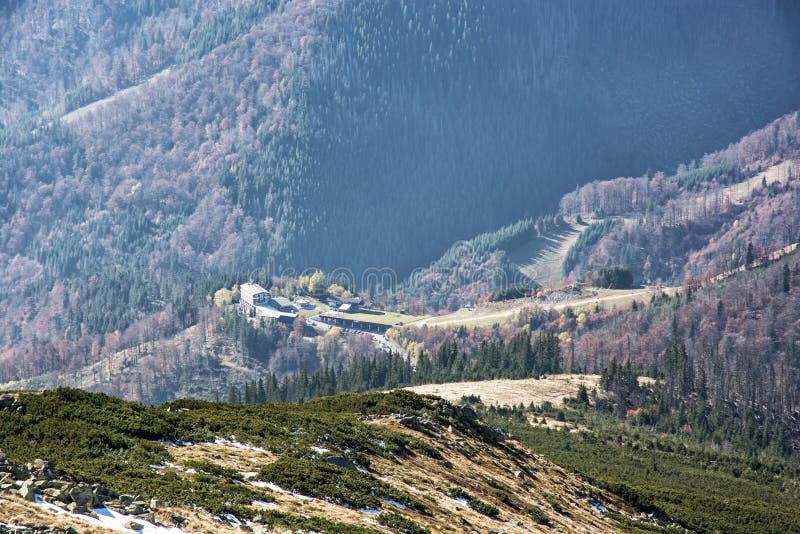 Lift station in Low Tatras mountains, cable car to the Chopok pe