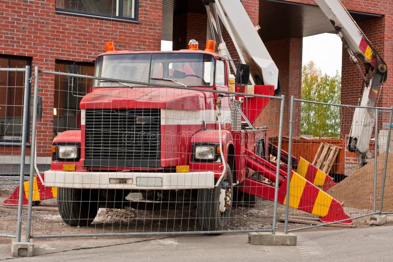 Lifter Truck on Construction Site Stock Image Image of aerial