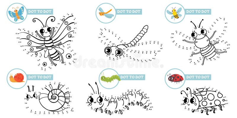 Jogo De Pintura a Cores De Insetos De Animação Desenhe Insetos Bonitos Com  Crianças, Insetos Engraçados, Verme E Ilustração Vetor Ilustração do Vetor  - Ilustração de libélula, borboleta: 164126319