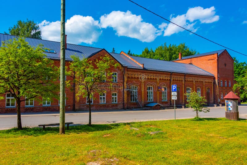 Ligatne, Latvia, June 26, 2022: Old paper mill in Latvian town L