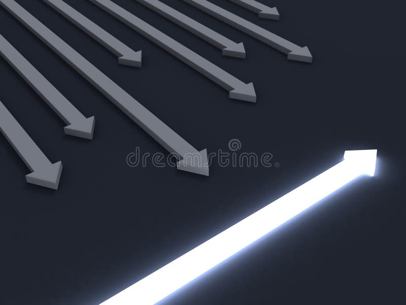 Light across arrow. individuality business concept royalty free illustration