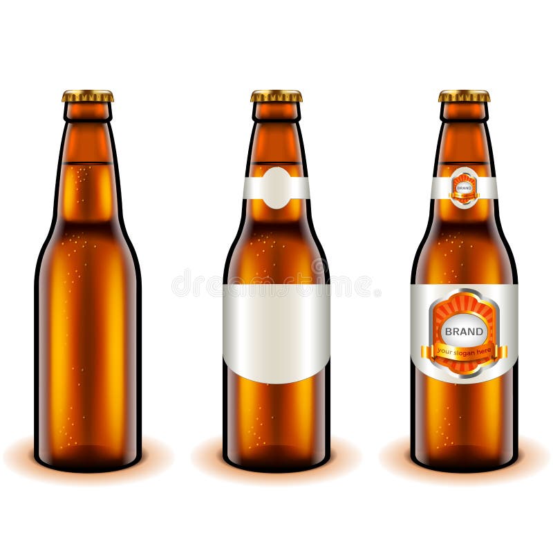 Light Beer Bottle Design 3d Realistic Vector Stock Vector