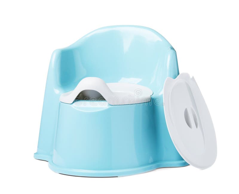 Light Blue Baby Potty Isolated on White. Toilet Training Stock Image