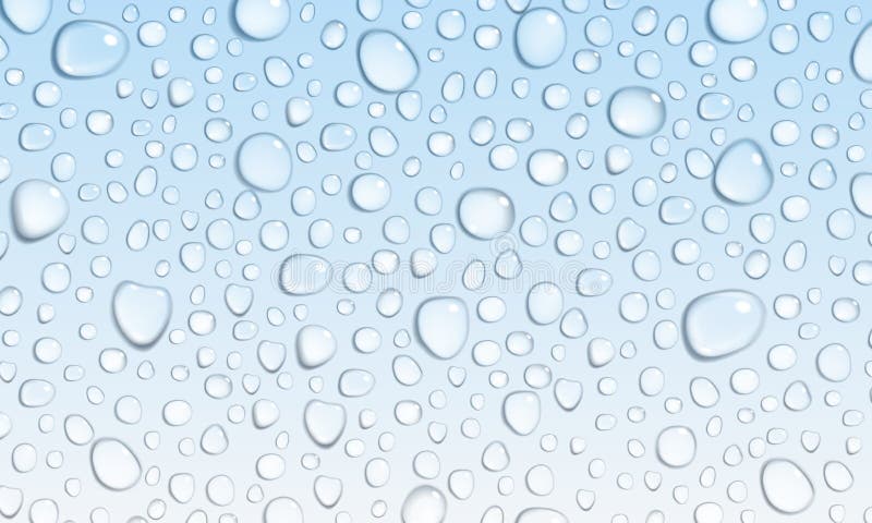 Light Blue Background Of Water Drops Stock Vector Illustration Of Realistic Drops