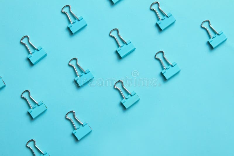 Light blue binder clips stock image. Image of idea, arrangement 181287793