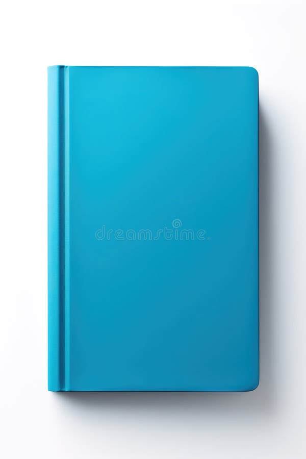 A Light Blue Book Cover Mockup Isolated on White Background. Stock