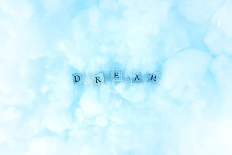 Light Blue Clouds and Dream Word in the Middle Stock Image - Image of ...