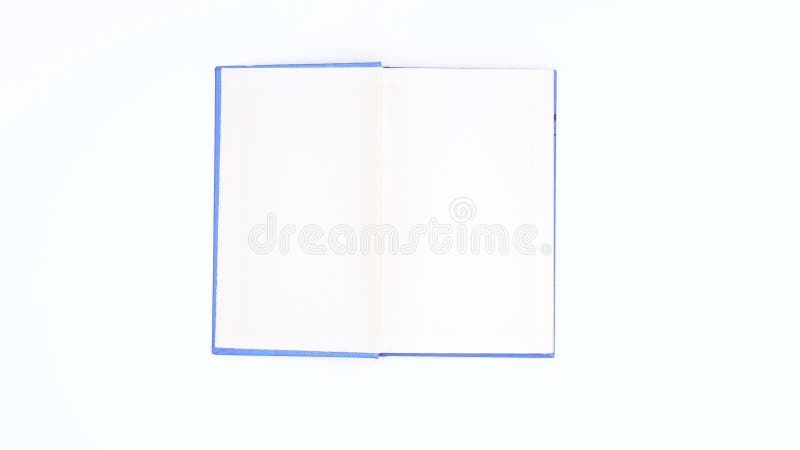 Light blue covered book appear and open. Stop motion royalty free illustration