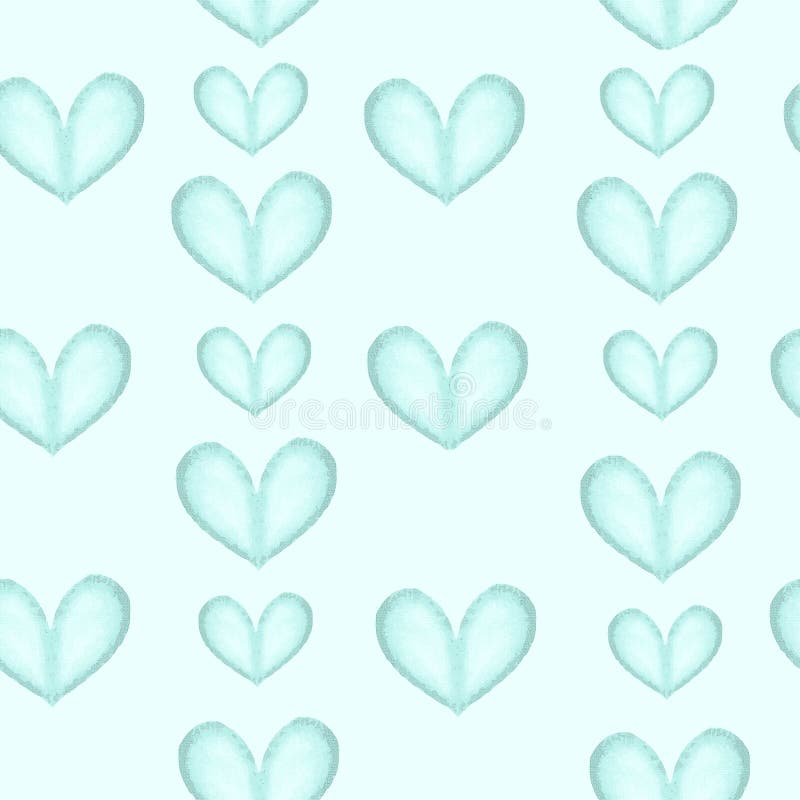 Light Blue Hearts on a White Background Stock Illustration