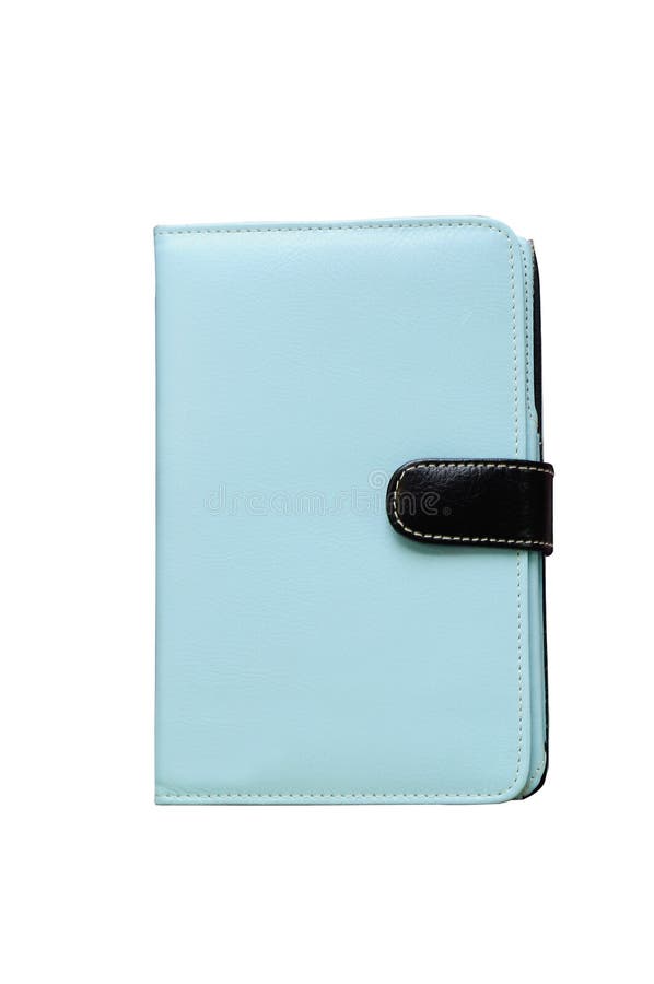Light Blue Leather Notebook Isolated Stock Image Image of isolated