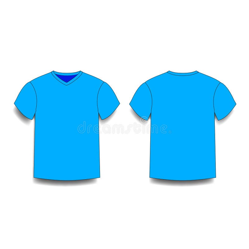 Plain Light Blue T Shirt Front And Back