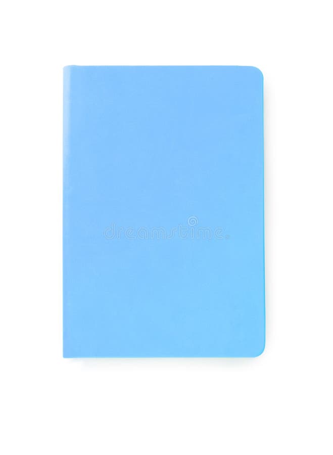 Light Blue Notebook Isolated on White, Top View Stock Photo Image of