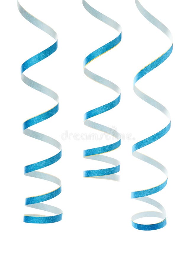 Light Blue Serpentine Streamers On White Stock Photo 1934596559