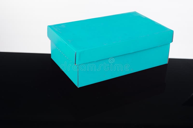 Blue shoe box stock image. Image of cardboard, packaging 131244573