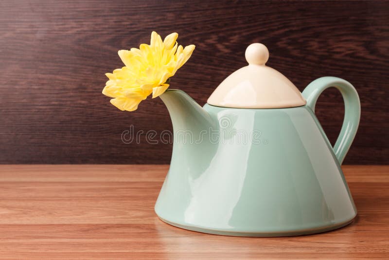 Light Blue Teapot with Flowers Stock Image Image of rose, teapot
