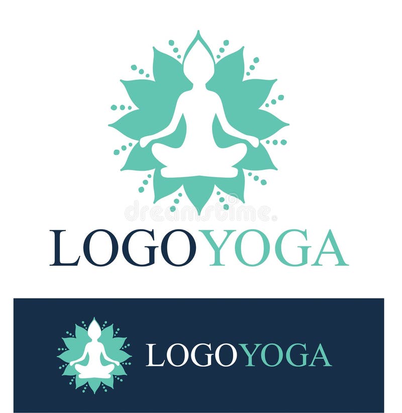 Yoga Emblem With Abstract Tree Pose Isolated On White Stock Vector ...