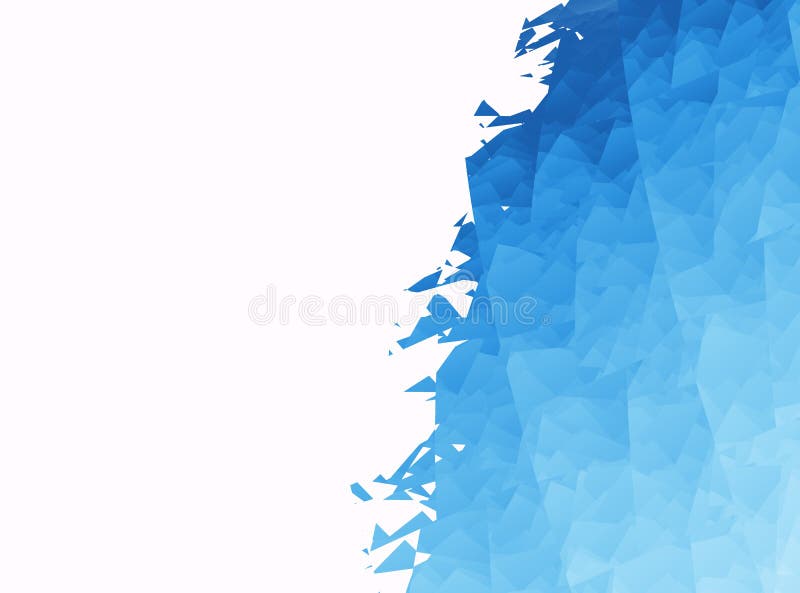 Light blue white modern abstract fractal art. Simple background illustration with broken pieces in a mass and text space. Irregula