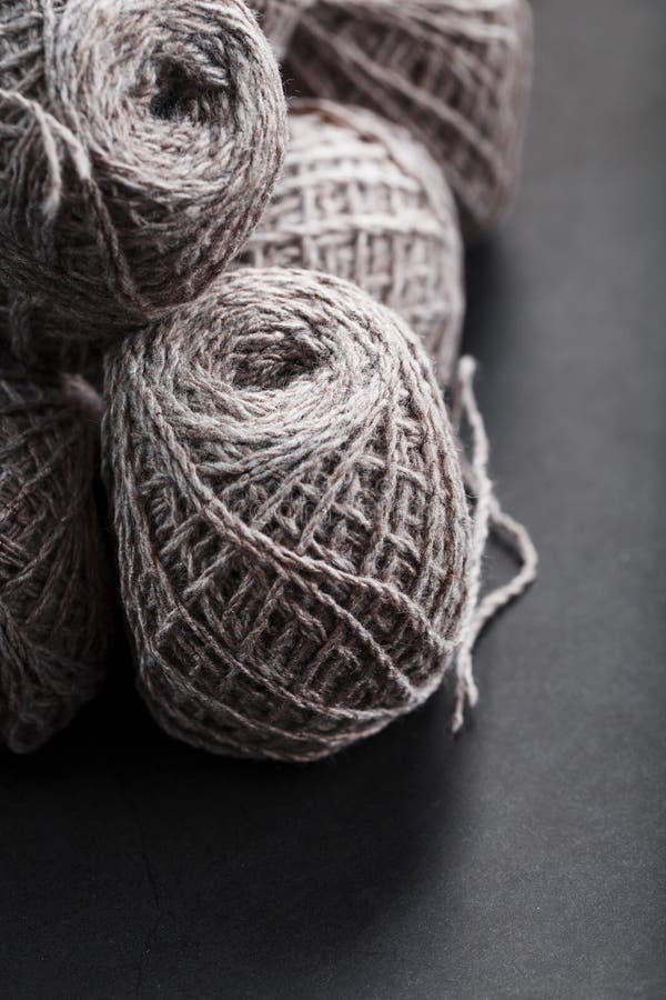 Light Brown Wool Yarn Made of Threads in Tangles. Stock Photo Image