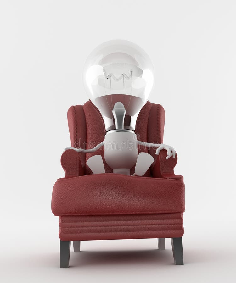 Light bulb in arm chair