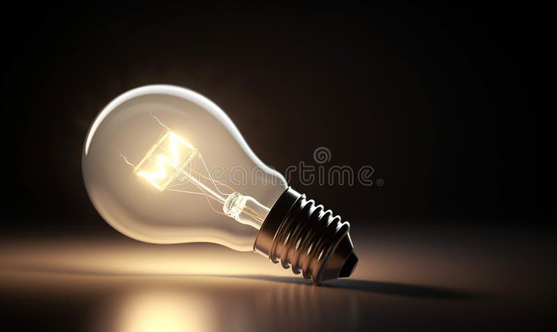 Light bulb with a beautiful glow royalty free illustration