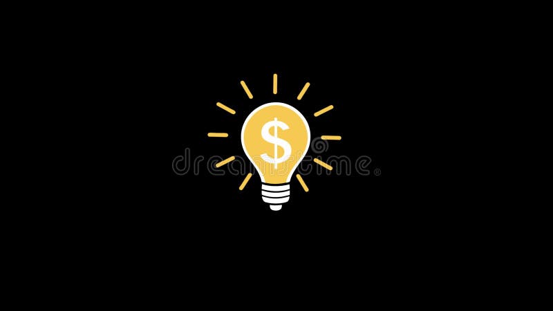 Light bulb on black background vector illustration