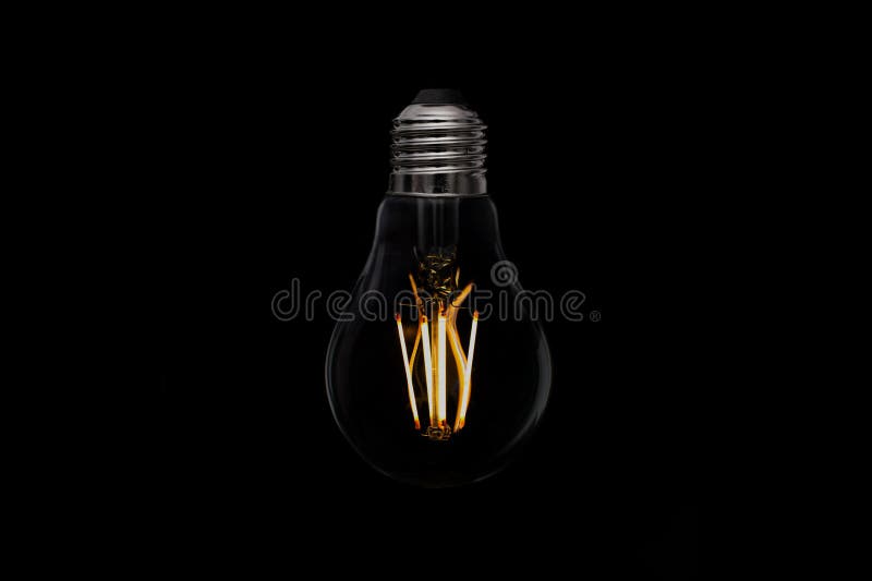 Light Bulb on Black Background Stock Photo Image of electricity