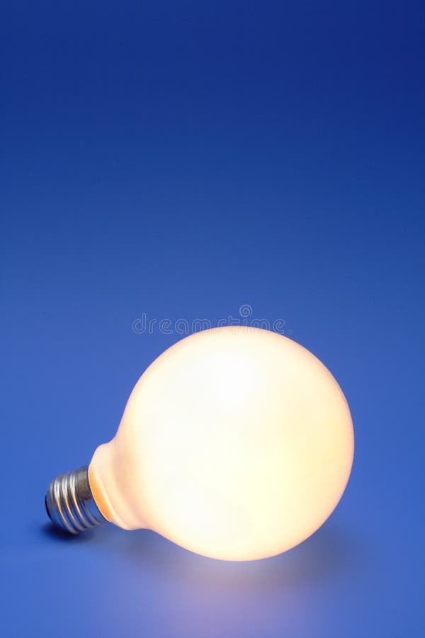 Light bulb on a blue