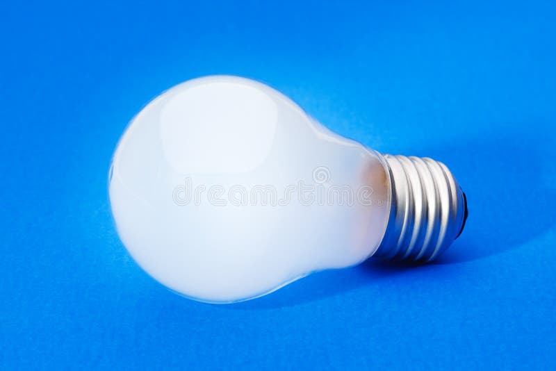 Light bulb on blue