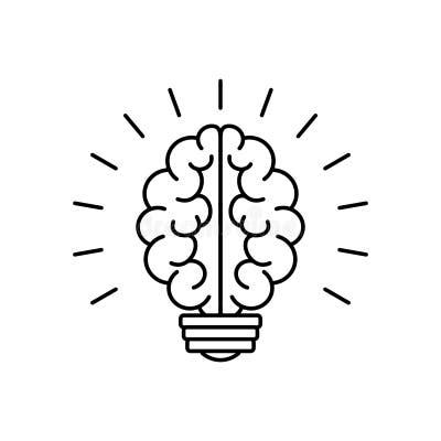 Light Bulb Brain Icon Stock Illustrations – 24,162 Light Bulb Brain ...