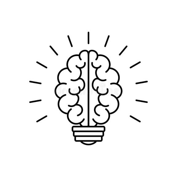 Light Bulb Brain Icon Stock Illustrations – 23,502 Light Bulb Brain ...