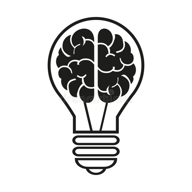 Light Bulb Brain Icon Stock Illustrations – 24,162 Light Bulb Brain ...