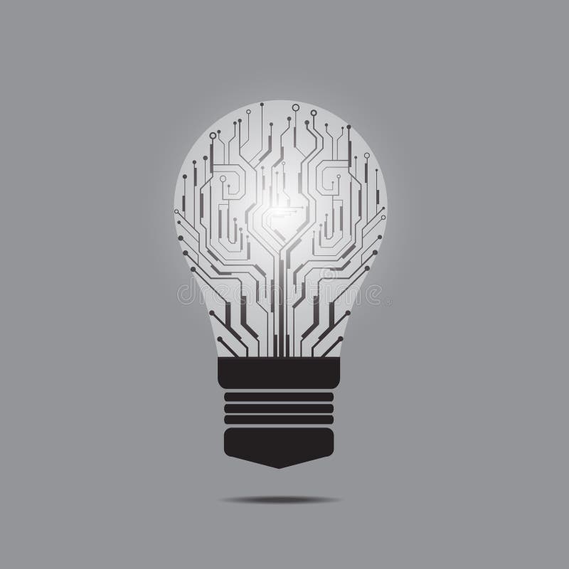 Light Bulb in Circuit Board. Stock Vector Illustration of electrical