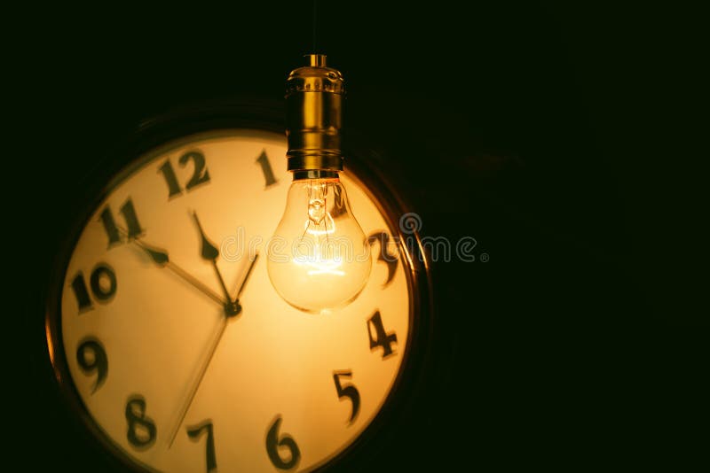 Light bulb and clock stock photo. Image of imagination - 86108892