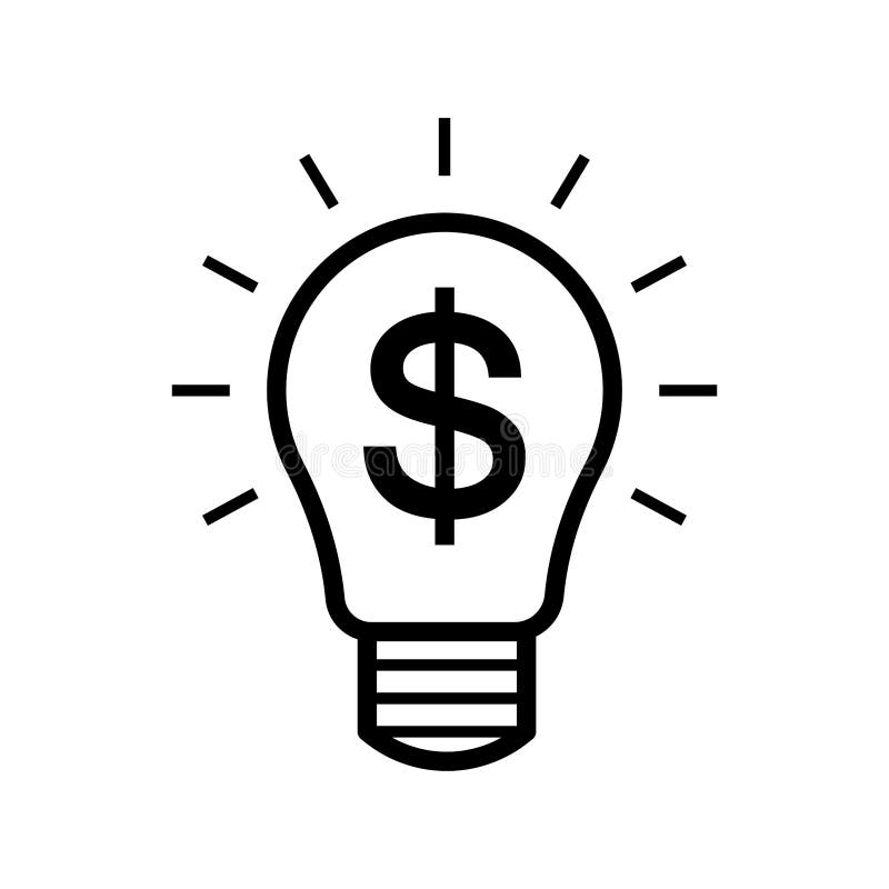 Light Bulb with Dollar Sign Inside, Money Making Idea, Creative Lightbulb, Business and Finance Concept Stock Vector - Illustration of energy, finance: 224076161