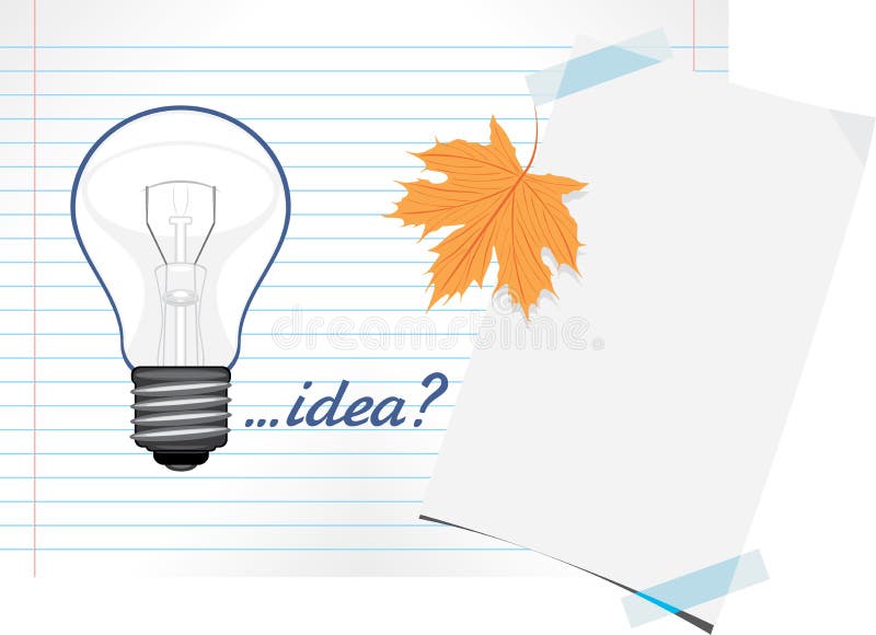 Light Bulb Drawn on a Paper Sheet. Education Concept Stock Vector