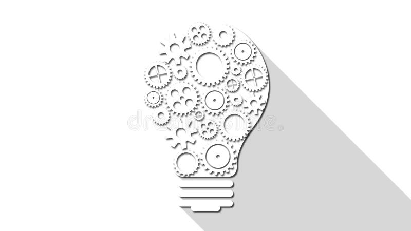 Light bulb with gears idea 4k background animation stock illustration