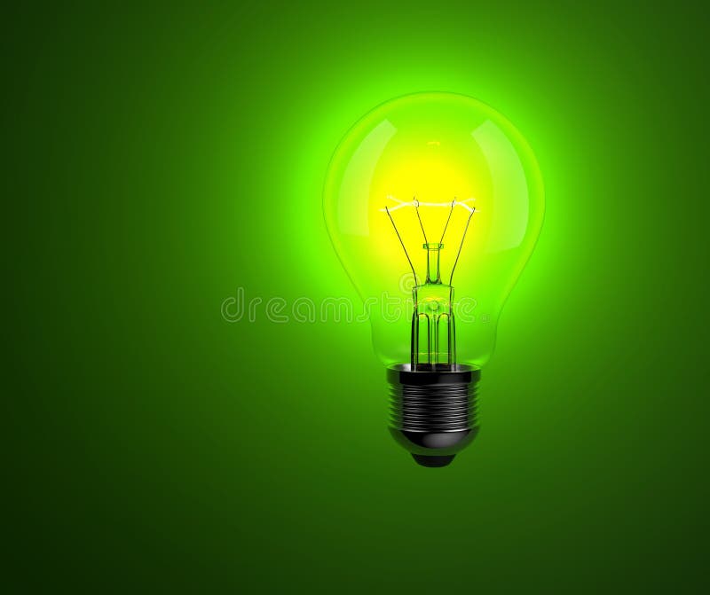 Light Bulb on Green Background Stock Photo Image of lamp, energy