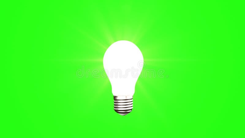 Light bulb on green background stock illustration