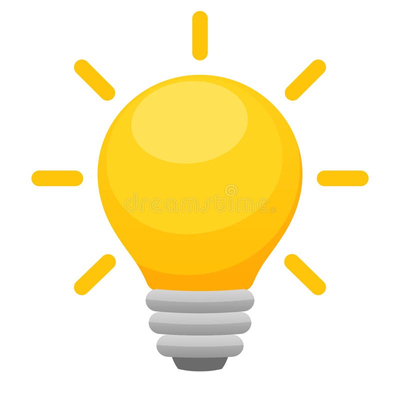 Light bulb icon flat symbol vector illustration