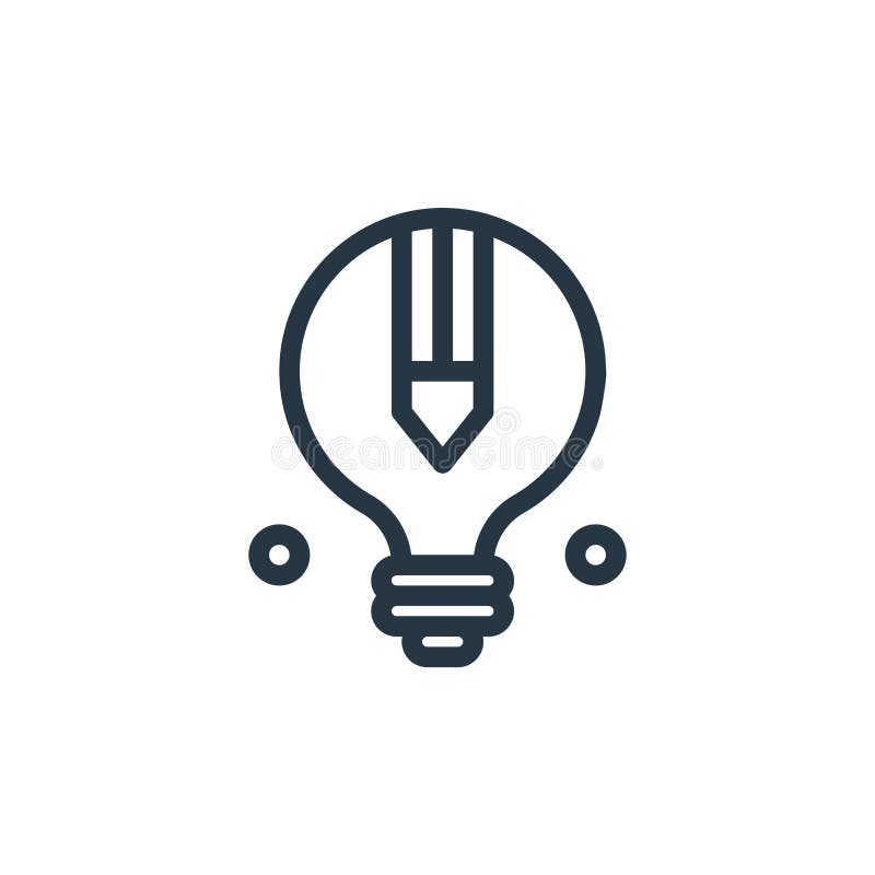 Light bulb icon vector from designing concept. Thin line illustration of light bulb editable stroke. light bulb linear sign for royalty free illustration