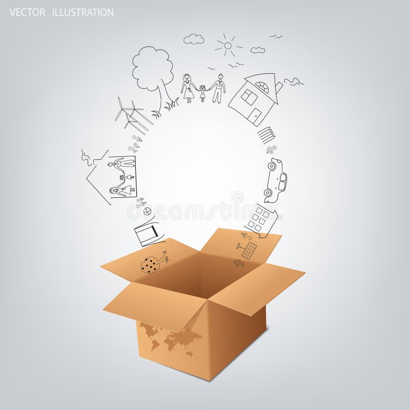 Electric Bulb Cardboard Box Stock Illustrations 169 Electric Bulb