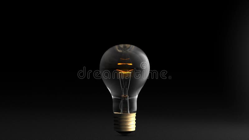 Light bulb illuminated, power, idea. royalty free illustration