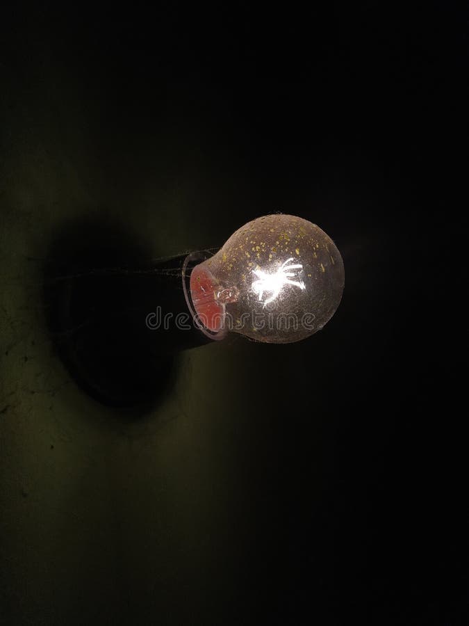 Light Bulb that Illuminates the Room in the Dark Stock Image Image of