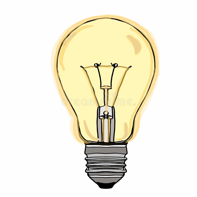 Light Bulb Illustration Cartoon Drawing Coloring Stock Vector Illustration Of Coloring Lighting 100454215