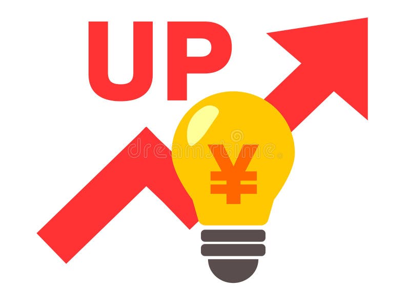 Light bulb illustration regarding electricity bill increase decrease decreaseimage of διανυσματική απεικόνιση