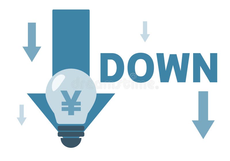 Light bulb illustration regarding electricity bill increase decreaseImage of electricity bill. Cost price decrease vectors