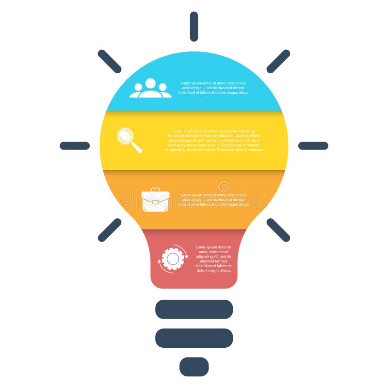 Light Bulb Infographic. Modern Colorful Lamp. Business Idea Concept